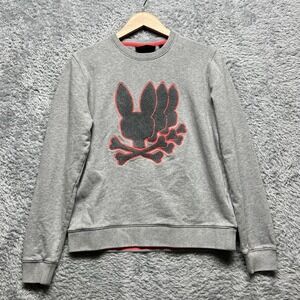Psycho Bunny Sweatshirt‎ Boys Large Gray Red Sacramental Chenille Crewneck